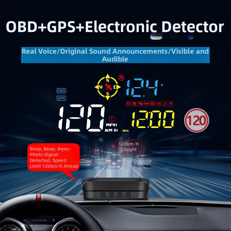 Automobiļu HUD M21 — Universāls, OBD ievade, OBD barošana, HD izšķirtspēja