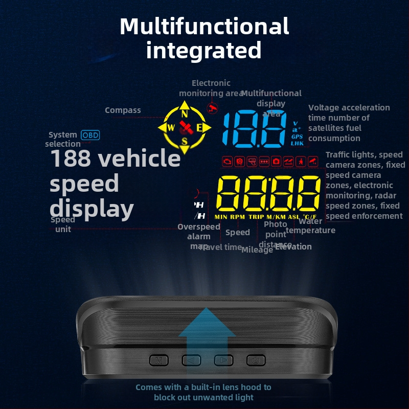 Automobiļu HUD M21 — Universāls, OBD ievade, OBD barošana, HD izšķirtspēja