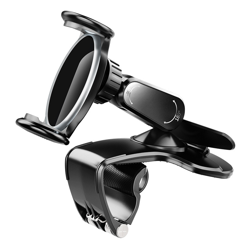 Suport auto pentru telefon cu HUD vizual, din ABS + silicon + hardware; universal; suport pentru personalizare; potrivit pentru bord, parasolar și oglinda retrovizoare.