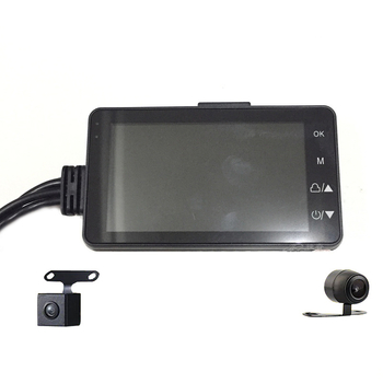 Dash cam μοτοσικλέτας με διπλό φακό: εμπρός και πίσω καταγραφή, γωνία θέασης 140°, κυκλική καταγραφή, οθόνη 3 ιντσών, αποθήκευση σε TF κάρτα