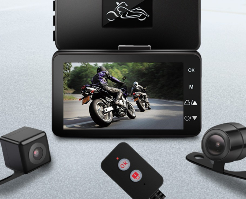 Motociklistička dash cam s prednjim i stražnjim montiranjem, 170° široki kut, TF kartica do 32GB, model pc31, napajanje 12V