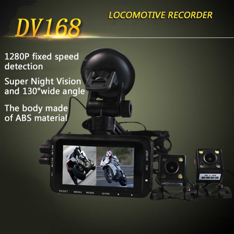 DV168 Dvostruki objektiv za motocikl – kamera za vožnju, 140° kut snimanja, 12MP, do 32 GB, USB/HDMI