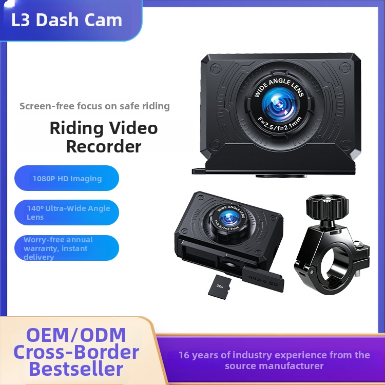 L3 vaizdo registratorius motociklui / elektriniam transportui, 140° matymo kampas, 2MP, TF kortelė, 256