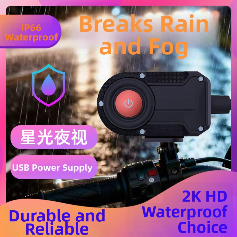 Motociklo ir elektromobilių vaizdo registratorius, nešiojama 2K HD kamera, vaizdo stabilizavimas, IP66 atsparus vandeniui, Wi‑Fi, 170° platus kampas, modelis M1