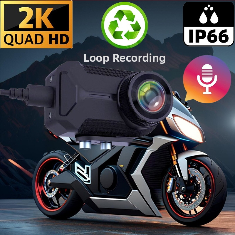 Motociklo ir elektromobilių vaizdo registratorius, nešiojama 2K HD kamera, vaizdo stabilizavimas, IP66 atsparus vandeniui, Wi‑Fi, 170° platus kampas, modelis M1