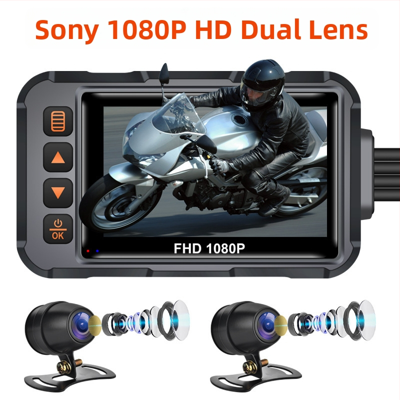 Mootorratta dash cam 1080P GPS, veekindel, Wi-Fi, 120° vaatenurk