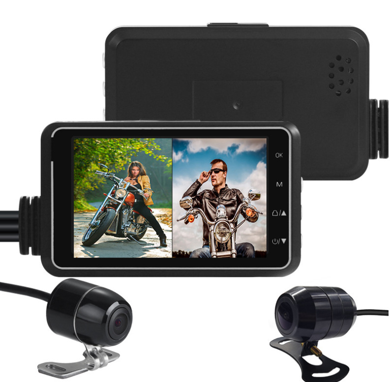 Motociklo įrašymo kamera M2 – 1080P, WiFi, priekinis ir galinis dviejų objektyvų, 170° matymo kampas