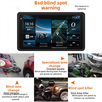 Motociklo DVR su CarPlay ir ekrano projekcija, 150° kampas, 3MP jutiklis, TF kortelė iki 128GB, prie vairo tvirtinimas, 12V