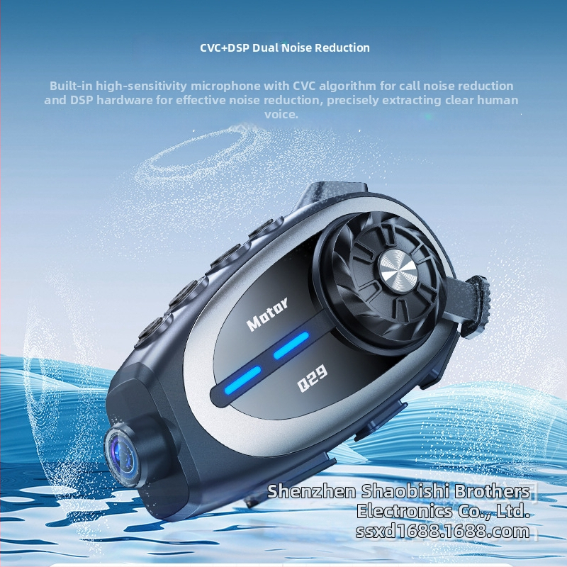 Q29 motocikla helmet Bluetooth interkoms ar 1080P HD kameru, stereo skaņa, darbības diapazons 10 m, Bluetooth 5.3, akumulatora darbība 20 h