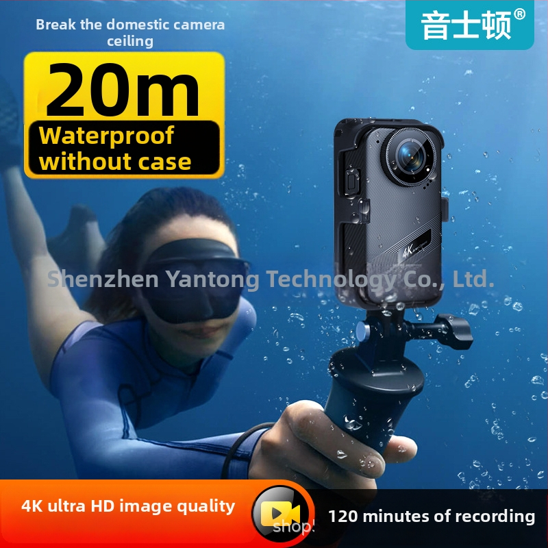 Inston S8 360° krūtinės tvirtinimo veiksmo kamera motociklams, TF atmintis, 4800 raiška, 96 minutės veikimo laikas