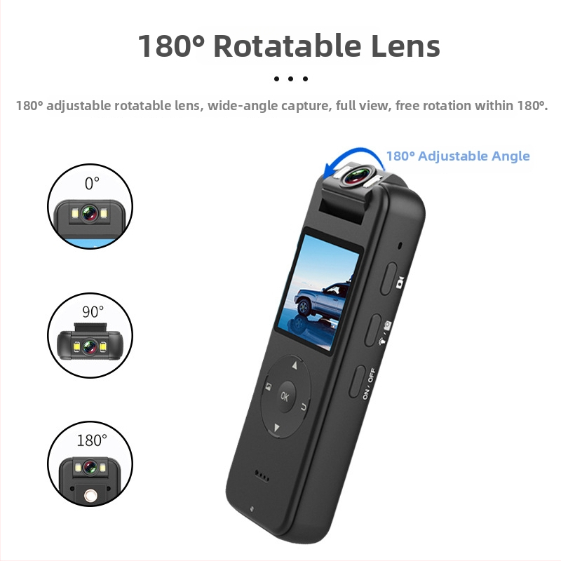 Z09 nešiojama Wi‑Fi kamera, 1080p, 1.4" LCD, TF kortelė, 5 valandų baterijos veikimo laikas