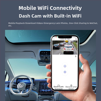 Dash kamera pre Porsche Macan, Cayenne, Panamera, 718/911 — dvojité nahrávanie predný/zadný, 2160p rozlíšenie, 170° uhol záberu, Wi‑Fi, montáž do vnútorného spätného zrkadla