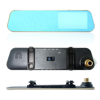 Înregistrator auto cu oglindă retrovizoare, lentile duale 1080p, înregistrare frontală și posterioară, unghi de 170°, monitorizare parcare, suport TF card până la 32GB