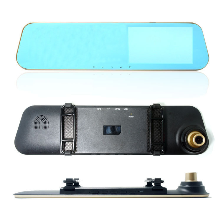 Înregistrator auto cu oglindă retrovizoare, lentile duale 1080p, înregistrare frontală și posterioară, unghi de 170°, monitorizare parcare, suport TF card până la 32GB