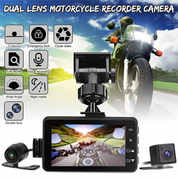 KM28 Dviejų objektyvų motociklo dash cam, 120° kampas, 2.0MP, palaiko TF kortelę iki 32GB