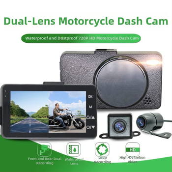 KM28 Dviejų objektyvų motociklo dash cam, 120° kampas, 2.0MP, palaiko TF kortelę iki 32GB