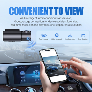 Prednja i stražnja dvostruka dash cam kamera, 170° kut gledanja, 1080p, 256GB memorije, 24-satno parkiranje
