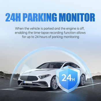 Prednja i stražnja dvostruka dash cam kamera, 170° kut gledanja, 1080p, 256GB memorije, 24-satno parkiranje