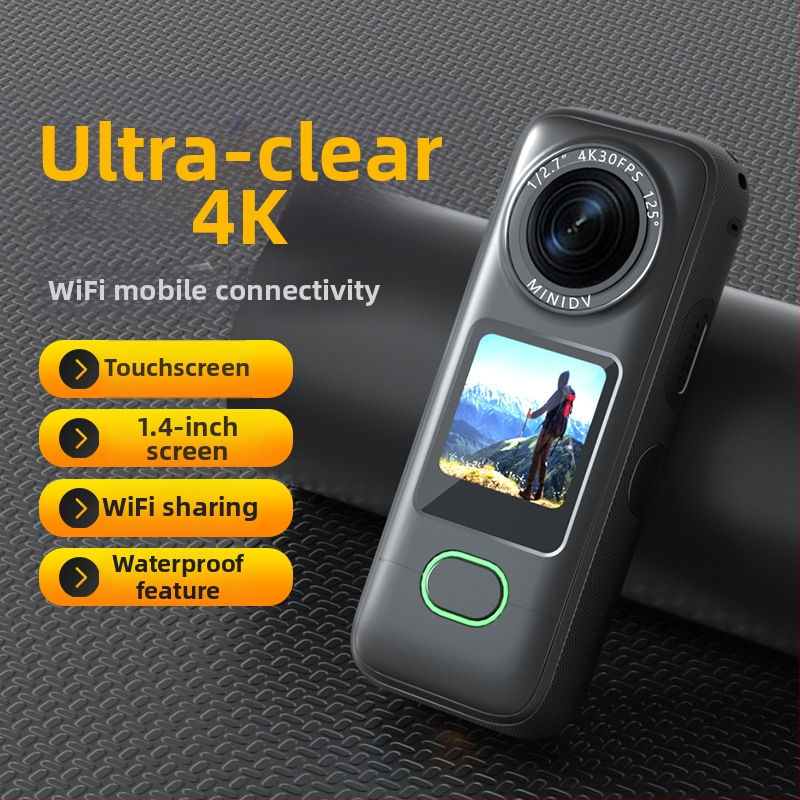 Akciókamera 1080p videó, 1,4 hüvelykes érintőképernyő, széles látószögű objektív, Wi‑Fi, microSD tárhely