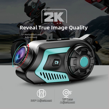 Motociklo šalmas su įmontuotu vaizdo įrašu ir Bluetooth ausine — B800, 150° matymo kampas, 1.0 MP, 512 GB, ciklinis įrašas