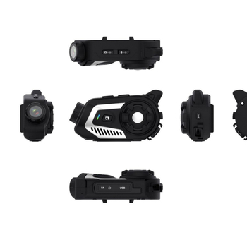 Motociklo šalmas su įmontuotu vaizdo įrašu ir Bluetooth ausine — B800, 150° matymo kampas, 1.0 MP, 512 GB, ciklinis įrašas