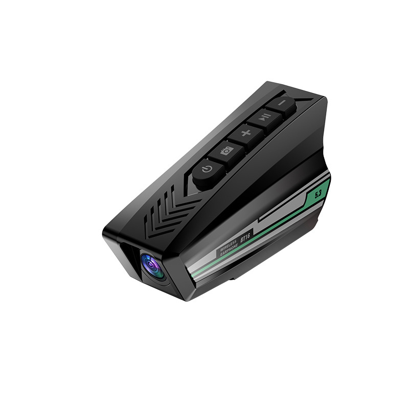 BT16 Daudzfunkcionāla ķivere Bluetooth austiņa ar 1080P kameru un brīdinājuma gaismu