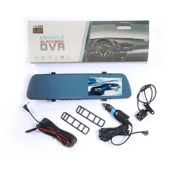 Automobilski DVR ogledalo s prednjom i stražnjom dvostrukom lećom, 1080p, 140° kut gledanja, petlja snimanja, povratna slika
