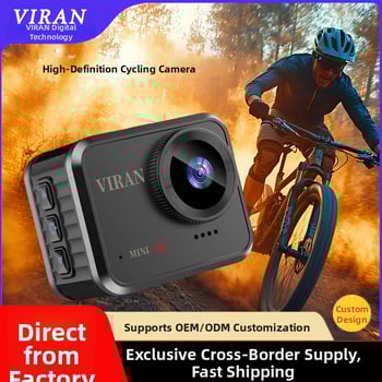 VIRAN Miniv8 šalmas su įmontuota vaizdo registravimo kamera dviračių ir lauko naudojimui, 1,54 colių LCD, 12MP, TF kortelės saugykla, baterijos veikimo laikas apie 3 valandas