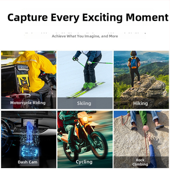 VIRAN Miniv8 šalmas su įmontuota vaizdo registravimo kamera dviračių ir lauko naudojimui, 1,54 colių LCD, 12MP, TF kortelės saugykla, baterijos veikimo laikas apie 3 valandas