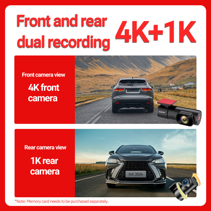 4K bežični dash cam s prednjim i stražnjim snimanjem