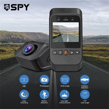 Automobilska dash kamera s prednjom i stražnjom kamerom – 1080p, 140° široki kut, 64GB memorije, WiFi