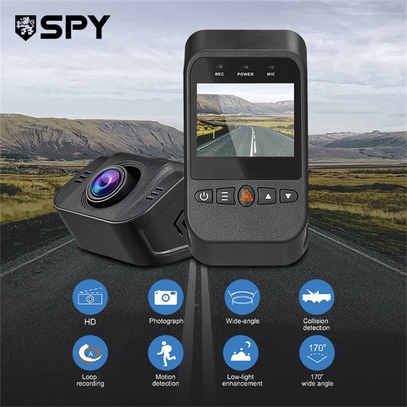 Automobilska dash kamera s prednjom i stražnjom kamerom – 1080p, 140° široki kut, 64GB memorije, WiFi
