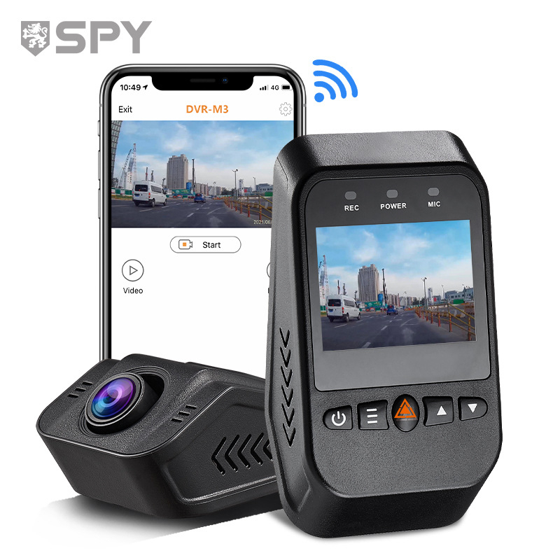 Automobilska dash kamera s prednjom i stražnjom kamerom – 1080p, 140° široki kut, 64GB memorije, WiFi