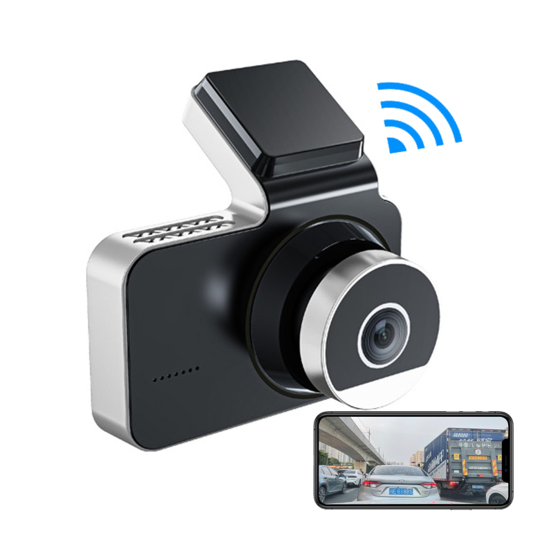 Dash kamera s dvije kamere, 1080P noćno snimanje, Wi‑Fi, 170° široki kut, podržava TF karticu od 64GB