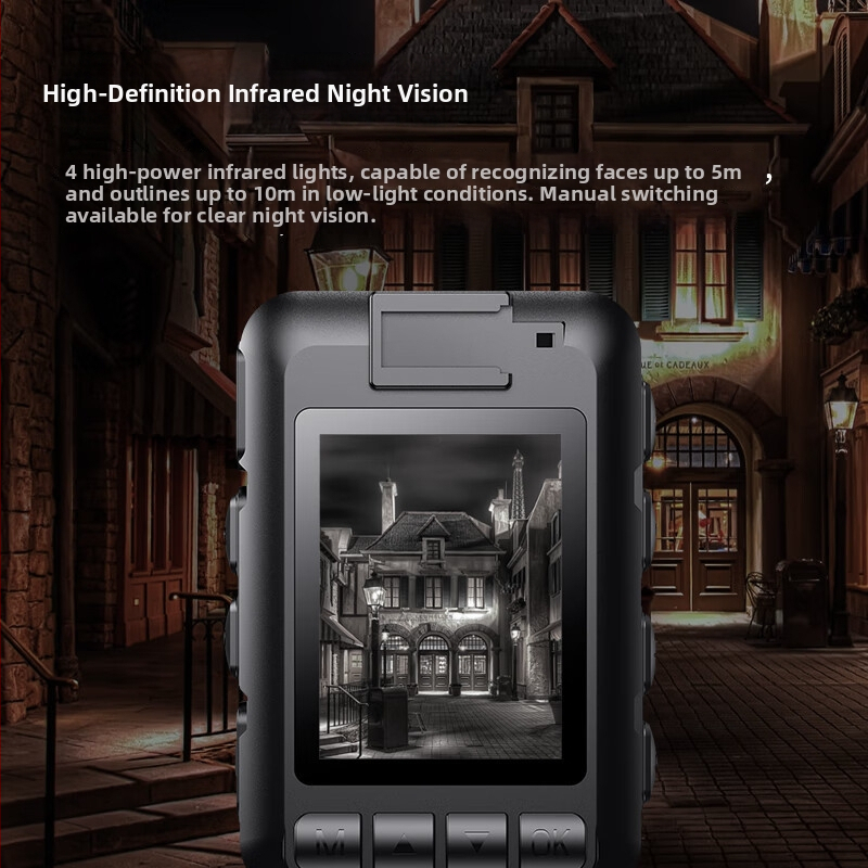 Patriot policajná kamera na telo, HD prenosná kamerka na hrudník, 120° uhol, 1440p, podpora TF karty, viac objektívov