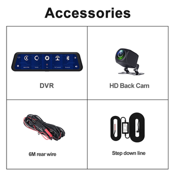 Zrcalni dashcam s prednjom i stražnjom dvostrukom snimanju, 1080p, 170° širokokutni, CarPlay, 128GB TF kartica