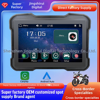 Belaidis CarPlay navigacija motociklui, IP67 atsparus vandeniui, nešiojamas ekrano, palaiko TF kortelę iki 64GB, 12V maitinimas