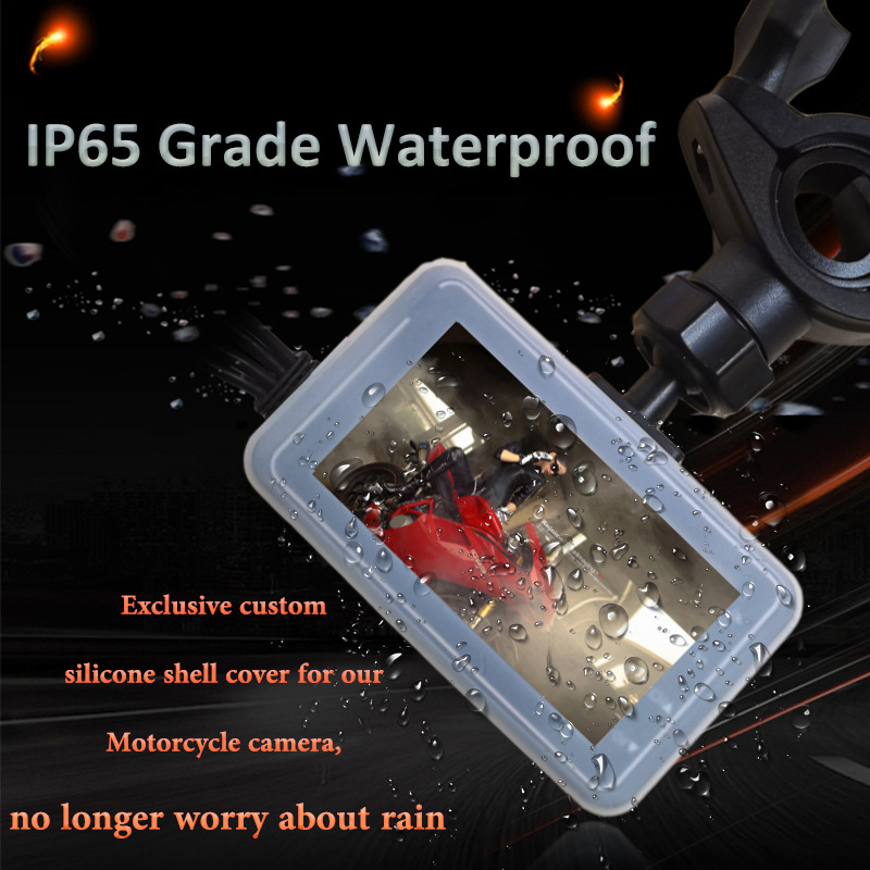 Motociklo dash kamera su priekyje ir galiniu dvigubais objektyvais, 720P HD, 140° platus kampas, palaiko TF kortelę iki 128GB, ciklinis įrašymas