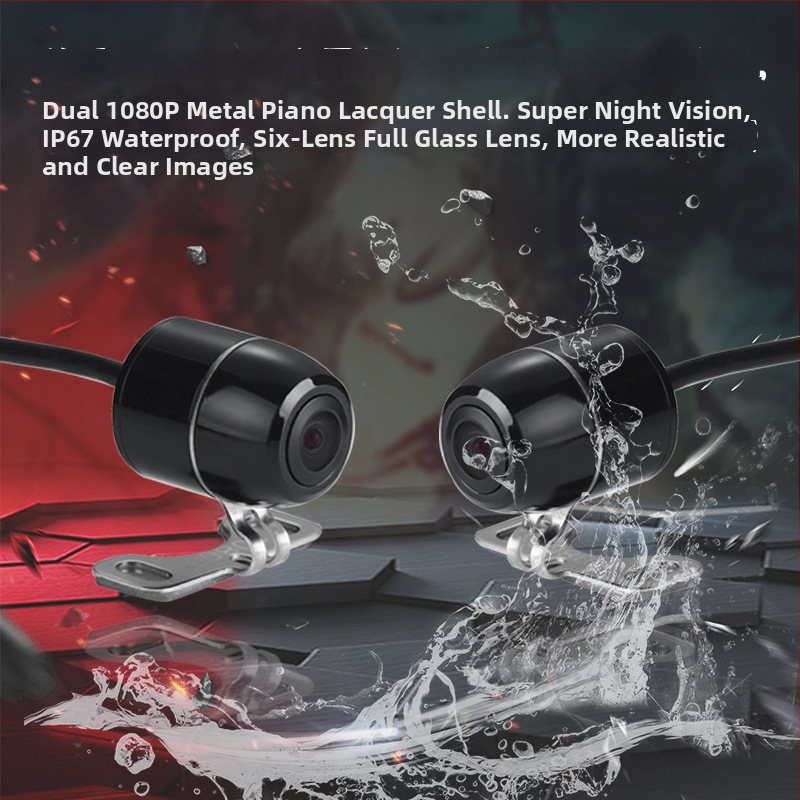 Motorratta dash-kaamera ees- ja taga kahe objektiiviga, 720P HD, 140° laia nurgaga, toetab TF-kaarti kuni 128GB, tsükliline salvestus