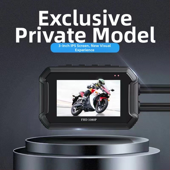 MT05 dviejų objektyvų motociklų dash cam, 1080p vaizdas, 140° matymo kampas, ciklinis įrašas, palaiko iki 64GB TF kortelę