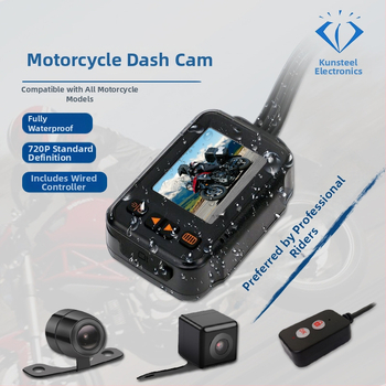 MT30A Motociklo vaizdo registratorius – 120° platus kampas priekyje ir gale, 2MP jutiklis, iki 64GB atminties, USB jungtis