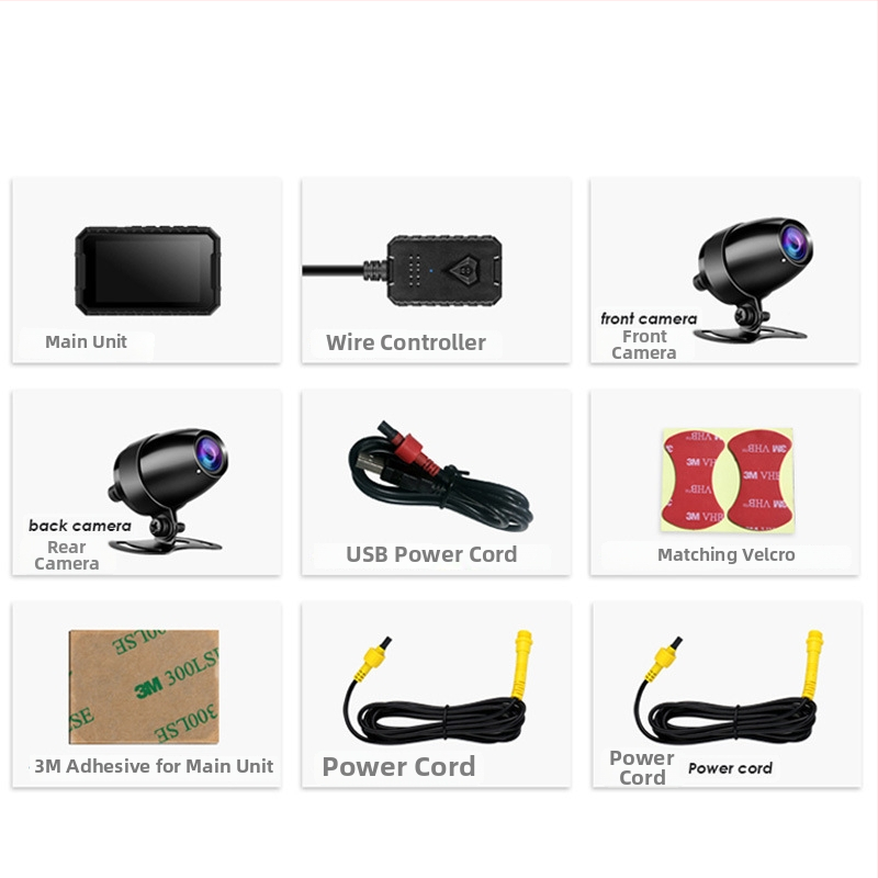 Motocikla DVR kamera: 170° skata leņķis, USB interfeiss, TF karte līdz 64GB, 30fps, cikliskā ierakstīšana