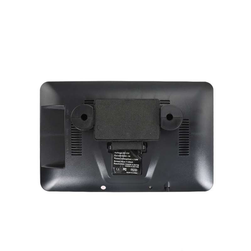 Autófejtámla monitor HRX1003M, felbontás 1024x600, CVBS bemenet, LED háttérvilágítás, fém + műanyag