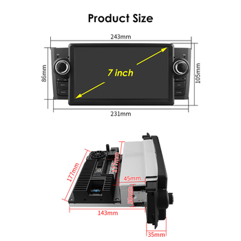 Fiat Punto Linea 2007-2012 Android MP5 auto glavna jedinica s IPS zaslonom na dodir, 12V, 4x50W, OEM prilagodba