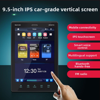 Automobilinis MP5 multimedijos blokas su IPS HD kapacitiniu jutikliniu ekranu, palaiko Apple CarPlay ir Android Auto, USB/TF failų atkūrimas, 12V maitinimas