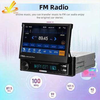 Auto multimediálny prijímač s jedným DIN 7-palcovým displejom, (Bluetooth CarPlay, 32GB úložisko, 1GB RAM, WINCE, 1080p)