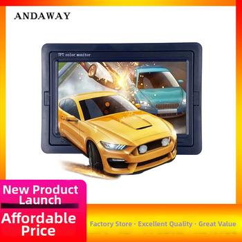 Autó LCD monitor széles látószögű kijelzővel és tolató képpel, TFT 800x480, PAL/NTSC, 12-36V