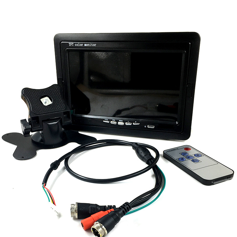 Autó LCD kijelző, 7 inch, kétirányú HD monitor CVBS bemenettel, felbontás 1420×600, teherautók és gépjárművek számára