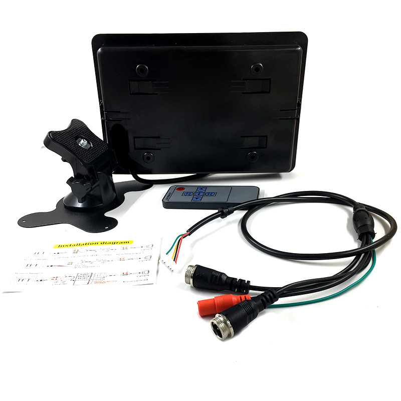 Autó LCD kijelző, 7 inch, kétirányú HD monitor CVBS bemenettel, felbontás 1420×600, teherautók és gépjárművek számára