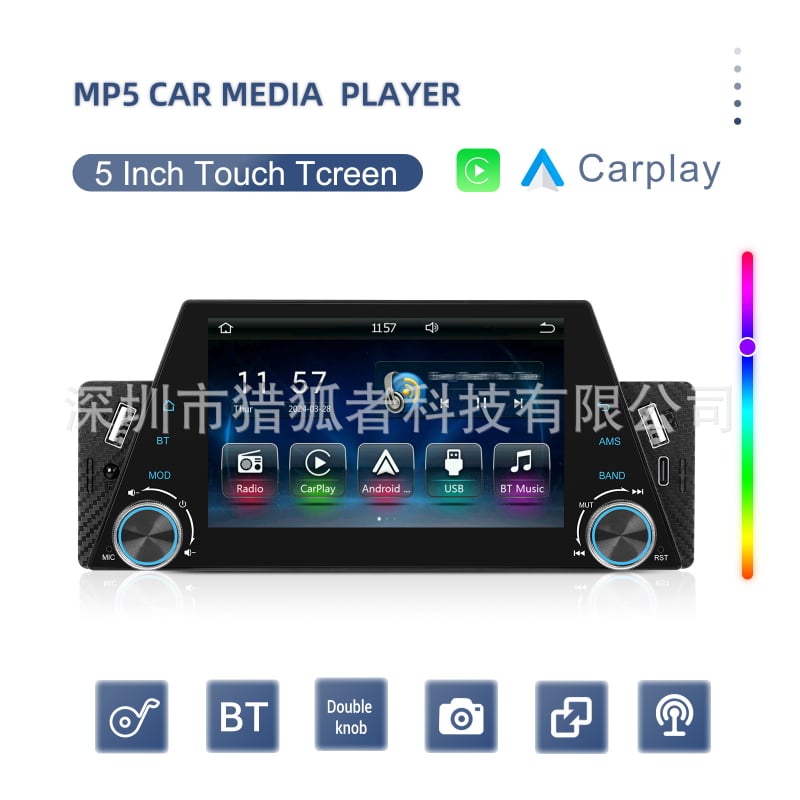 Fox hunter player multimedia auto universal cu afișaj IPS, alimentare 12V, putere 4–45W, compatibil cu transmisie manuală, garanție de 1 an